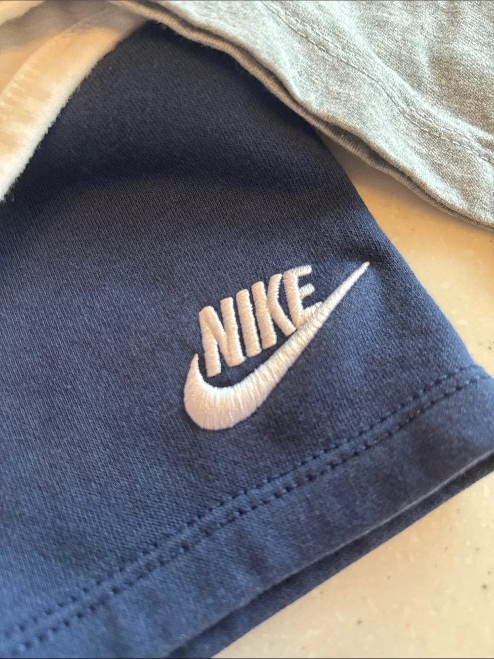 Nike Kids Short Sleeve Tee, Onsie & Shorts - White, Gray & Navy